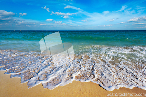 Image of Beautiful beach and Caribbean sea