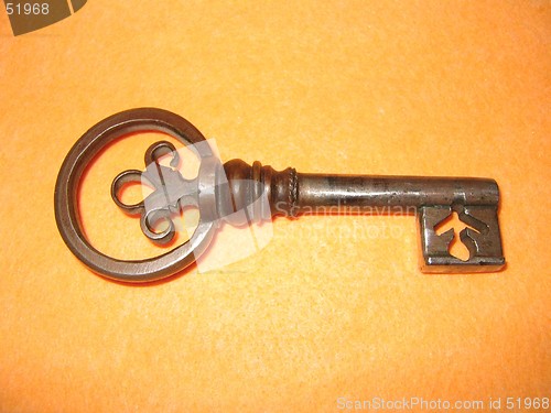 Image of antique wrought iron key