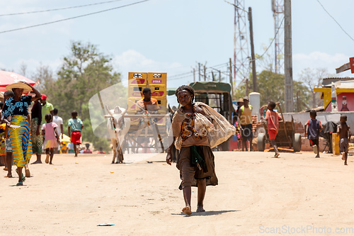 Image of Malagasy woman on thestreet of Belo Sur Tsiribihina, Madagascar