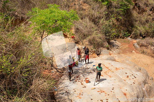 Image of Local peoples mining and gem panning in Ihosy - Ilakaka, Madagascar.