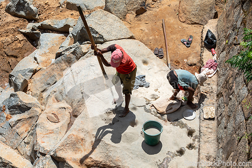 Image of Local peoples mining and gem panning in Ihosy - Ilakaka, Madagascar.