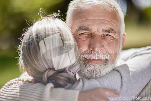 Image of No stranger to happiness. a senior couple bonding outdoors together.