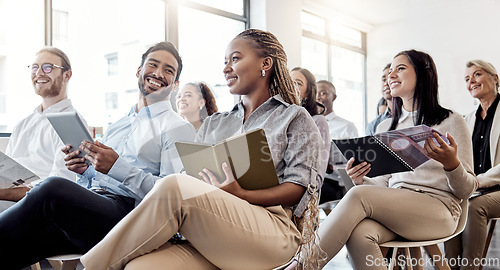 Image of Share your wisdom with us. businesspeople attending a conference.