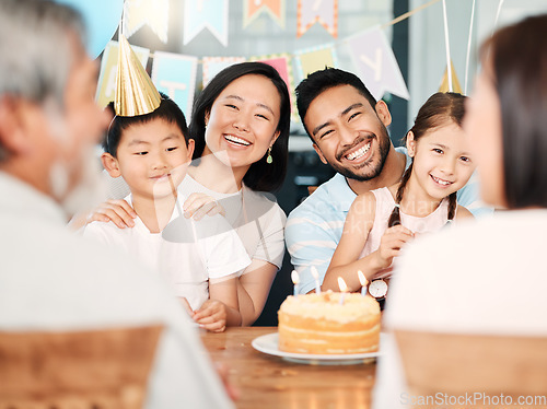 Image of There is still no cure for the common birthday. a happy family celebrating a birthday at home.