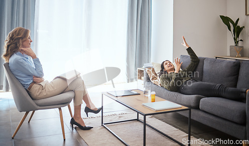 Image of It does not mean you’re broken to have depression. a young woman having a therapeutic session with a psychologist.