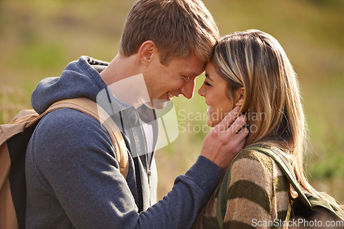 Image of You make every day special. an affectionate young couple sharing a moment outdoors.