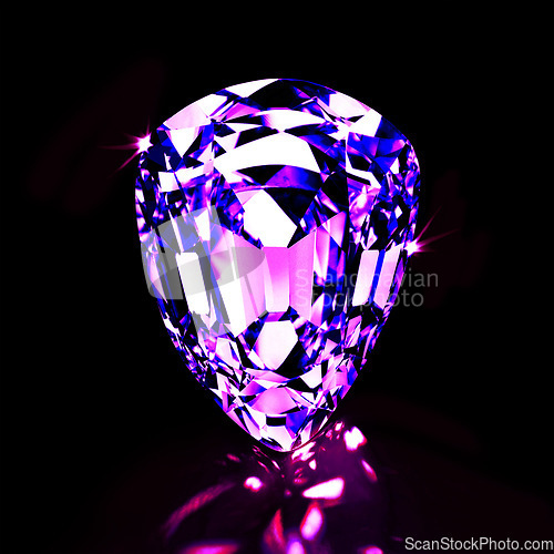 Image of Natures creation, mans perfection. Studio shot of a large sparkling diamond.