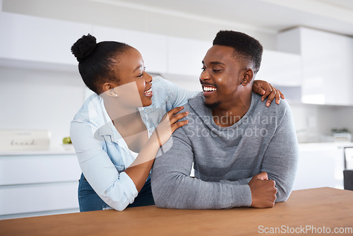 Image of I cant imagine life without you. Portrait of an affectionate couple spending time together at home.