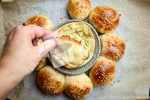 Image of freshly baked yeast dough buns