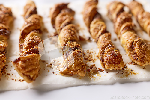 Image of freshly baked pastries with chocolate cream