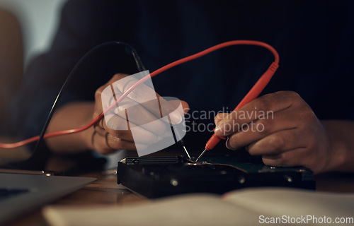 Image of Getting your tech up and running in no time. an unrecognisable technician repairing computer hardware.