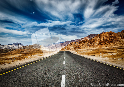 Image of Road in Himalayas with mountains