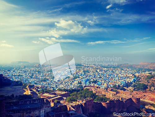 Image of Aerial panorama of the blue city Jodhpur. India