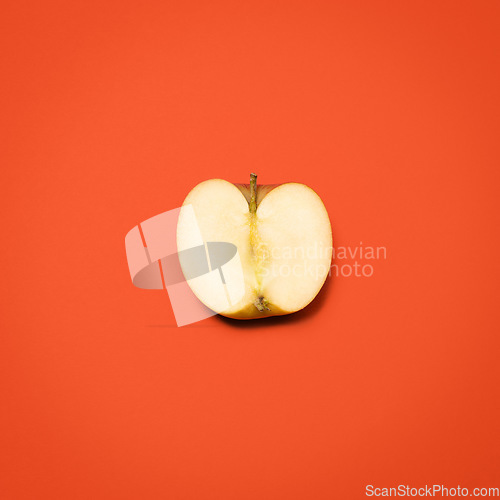 Image of Fuel your body in the best way. a red apple against an empty studio background.