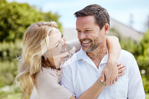 Image of Were happier now. an affectionate couple spending time outdoors.