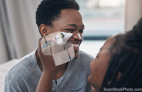 Image of Spa day is so not gender specific. a young couple getting homemade facials together at home.