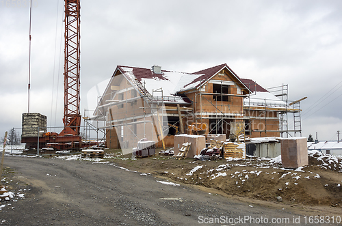 Image of building shell at winter time