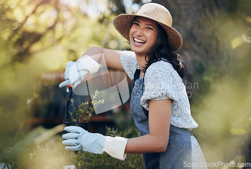 Image of I stay at home and watch nature flow. a young female florist working at a nursery.