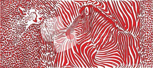 Image of Abstract animals background - pattern with zebra and cheetahs motif