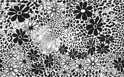 Image of Background formed by leopard and flowers