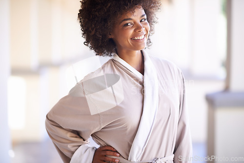 Image of Just what I needed. Portrait of a young woman enjoying a relaxing day at the spa.