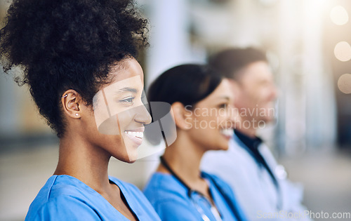 Image of It takes great experience to save lives. Defocused shot of a group of medical practitioners standing together.