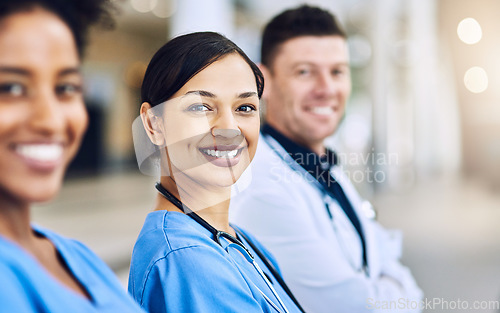 Image of Your health is what matters. Defocused shot of a group of medical practitioners standing together.