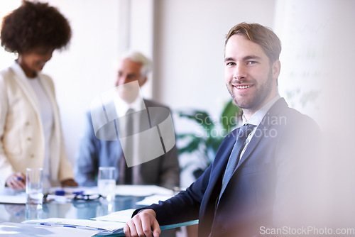 Image of Business discussions. a group of business colleagues meeting in the boardroom.