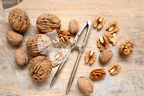 Image of walnuts and nutcracker