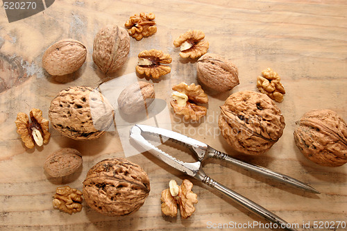 Image of walnuts and nutcracker