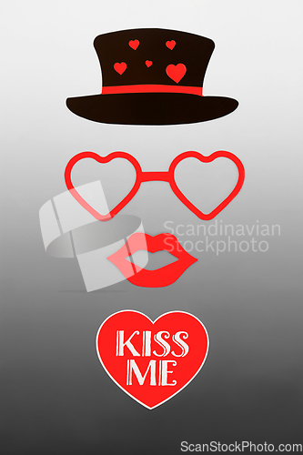 Image of Kiss Me Romantic Valentines Day Abstract