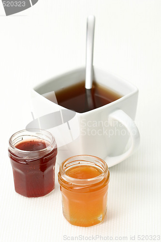 Image of cup of tea with confiture