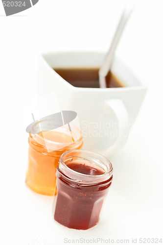 Image of cup of tea with confiture