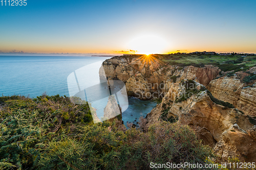 Image of Sunset over the cliffs and beaches