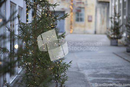 Image of Christmas Decorated Alley