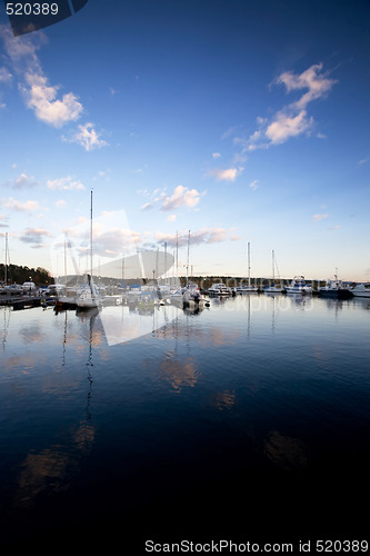 Image of Sailboats in the Evening