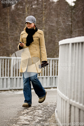 Image of Young Woman with Phone