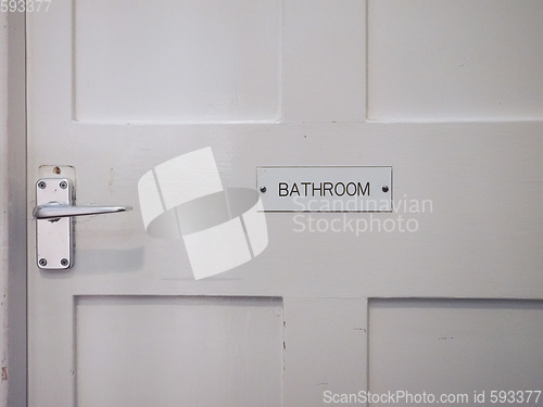 Image of White bathroom door detail