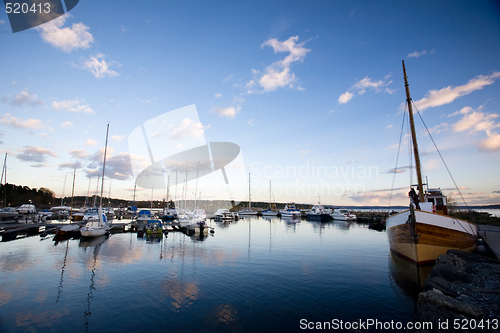 Image of Sailboats in the Evening