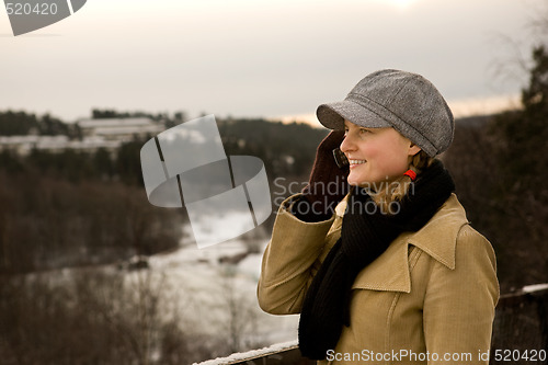 Image of Young Woman with Phone