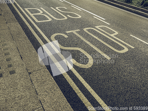 Image of Vintage looking Bus stop sign