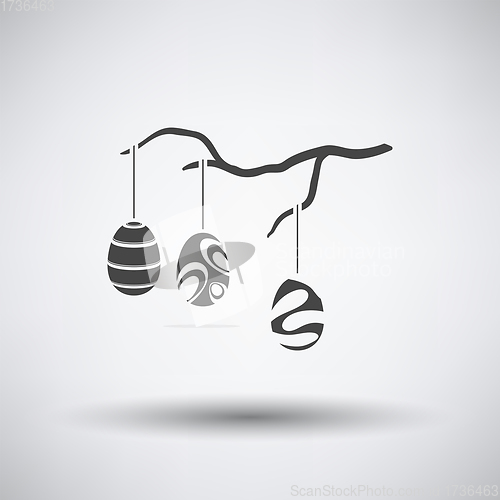 Image of Easter Eggs Hanged On Tree Branch Icon