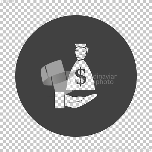 Image of Hand Holding The Money Bag Icon