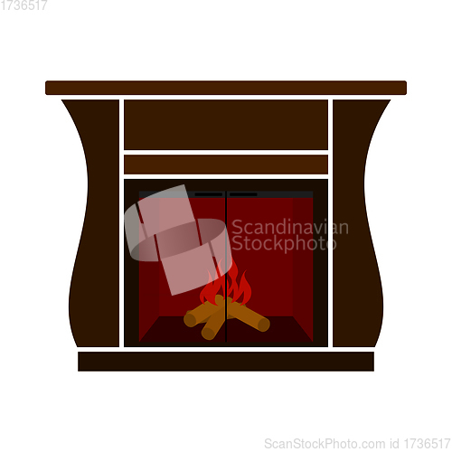 Image of Fireplace With Doors Icon