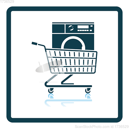 Image of Shopping Cart With Washing Machine Icon