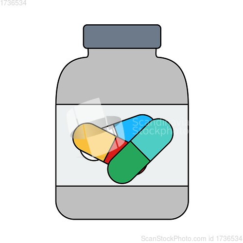 Image of Icon Of Fitness Pills In Container