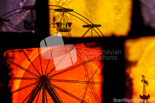 Image of ferris wheel carousel abstraction