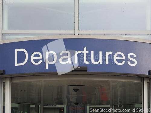 Image of Departures door at airport