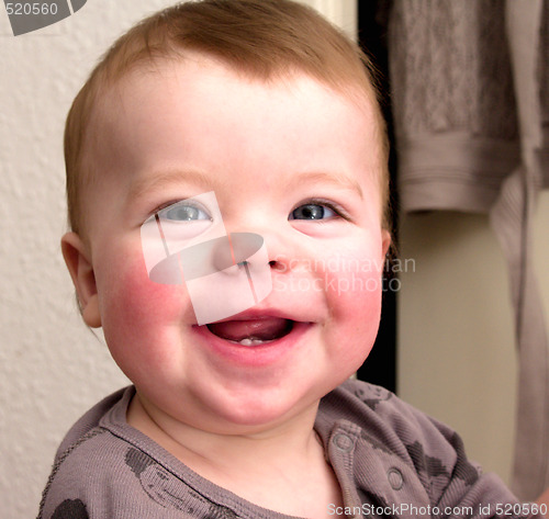 Image of Closeup Portrait of a smiling baby boy