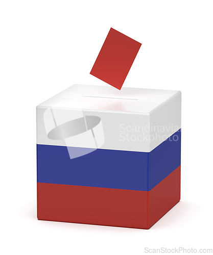 Image of Ballot box with the flag of Russia